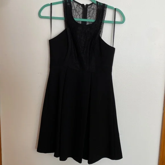 BCBGeneration | Dresses | Bcbgeneration Lace Trim Black Dress | Poshmark